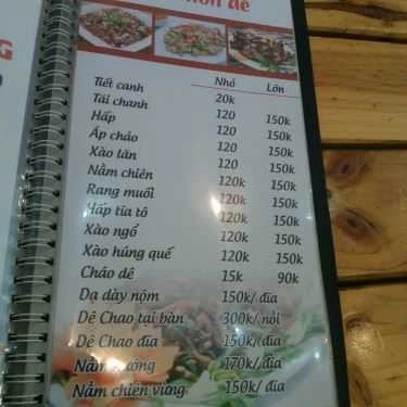 Thực đơn- Nhà Hàng Dê Tươi Trường Giang