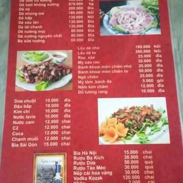 Thực đơn- Nhà Hàng Dê Tươi Tùng Anh