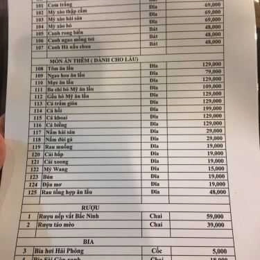 Thực đơn- Nhà Hàng Gạo Đỏ - Lẩu Nướng Không Khói