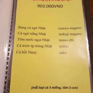 Thực đơn- Nhà Hàng Hoa Tuyết - Hanayuki Japanese Restaurant