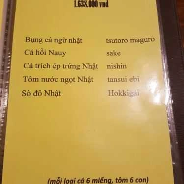 Thực đơn- Nhà Hàng Hoa Tuyết - Hanayuki Japanese Restaurant