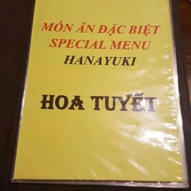 Thực đơn- Nhà Hàng Hoa Tuyết - Hanayuki Japanese Restaurant