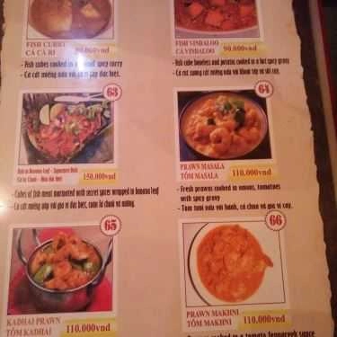 Thực đơn- Nhà Hàng Indian Kitchen - Minh Khai