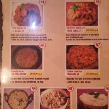Thực đơn- Nhà Hàng Indian Kitchen - Minh Khai