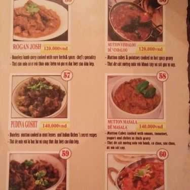 Thực đơn- Nhà Hàng Indian Kitchen - Minh Khai