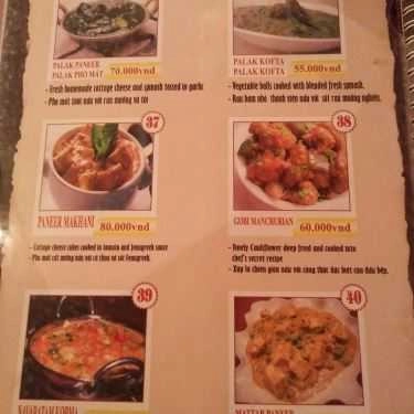 Thực đơn- Nhà Hàng Indian Kitchen - Minh Khai