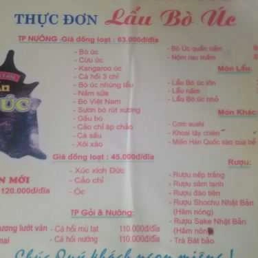 Thực đơn- Nhà Hàng Lẩu Bò Úc - Hoàng Quý