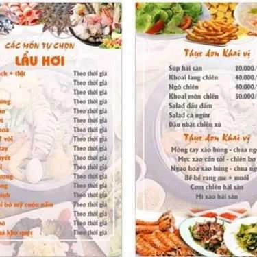 Thực đơn- Nhà Hàng Lẩu Hơi Thủy Tề - Lạch Tray