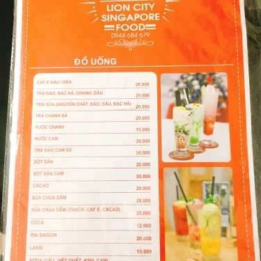 Thực đơn- Nhà Hàng Lion City - Ẩm Thực Singapore
