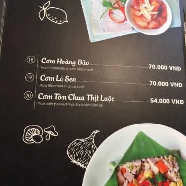 Thực đơn- Nhà Hàng Món Huế - Trần Hưng Đạo