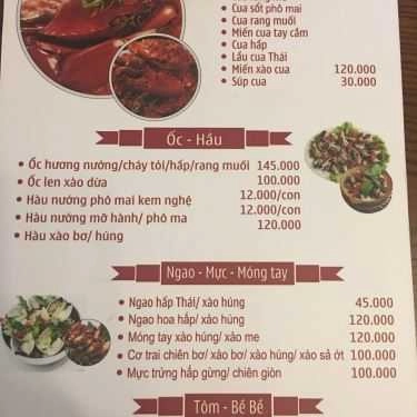 Thực đơn- Nhà Hàng Mr. Cua - Các Món Từ Cua