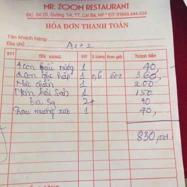 Tổng hợp- Nhà Hàng Mr. Zoom Restaurant - Hải Sản Tươi Sống