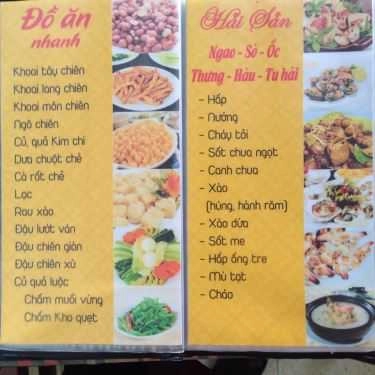 Thực đơn- Nhà Hàng 5 Cây Cọ - Lê Hồng Phong
