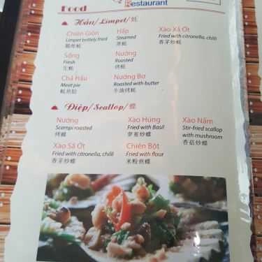 Thực đơn- Nhà Hàng Gió Biển - Lê Hồng Phong