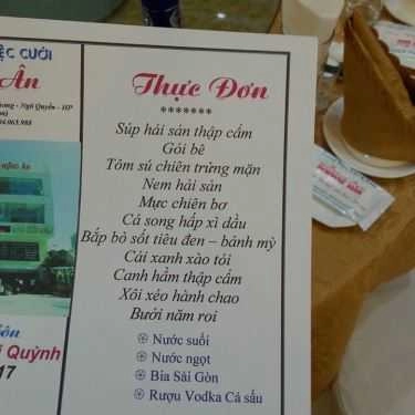 Thực đơn- Nhà Hàng Hồng Ân - Lê Hồng Phong