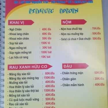 Thực đơn- Nhà Hàng Sạch Dương Thành