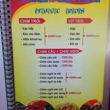 Thực đơn- Nhà Hàng Sạch Dương Thành