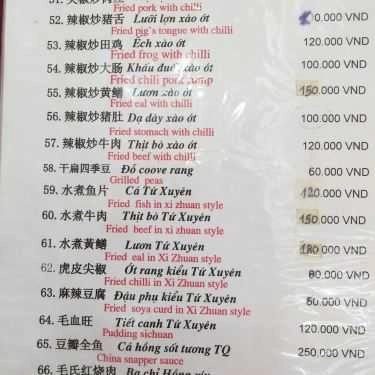 Thực đơn- Nhà Hàng Trung Quốc - Văn Cao