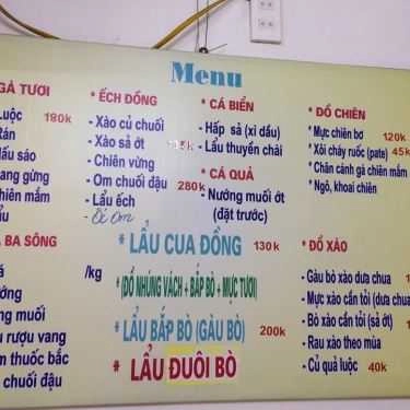 Thực đơn- Nhà Hàng Tuấn Bếp - Lẩu Các Loại