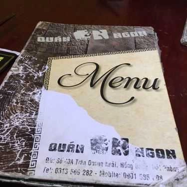 Thực đơn- Nhà Hàng Quán Ăn Ngon - Trần Quang Khải