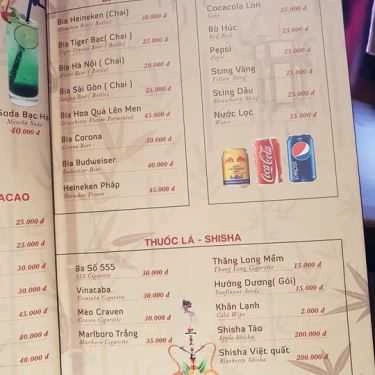 Thực đơn- Nhà Hàng Nam Cháo - Quán Nam