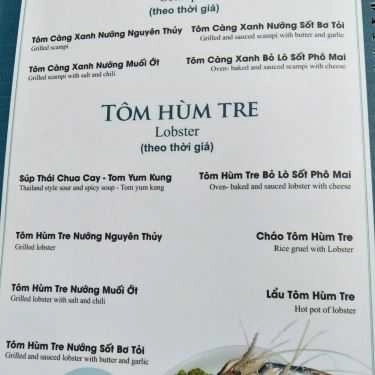 Thực đơn- Talata - Nhà Hàng Hải Sản