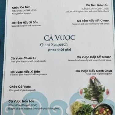 Thực đơn- Talata - Nhà Hàng Hải Sản