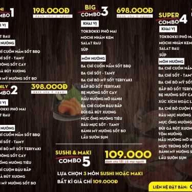 Thực đơn- Nhà Hàng TAMY GRILL - Lẩu Nướng Hàn Nhật