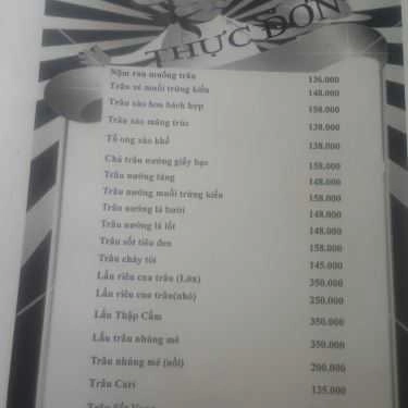 Thực đơn- Nhà Hàng Trâu Ngon Quán