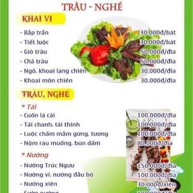 Thực đơn- Nhà Hàng Trúc Ngưu - Cơm Niêu & Đặc Sản Trâu Né