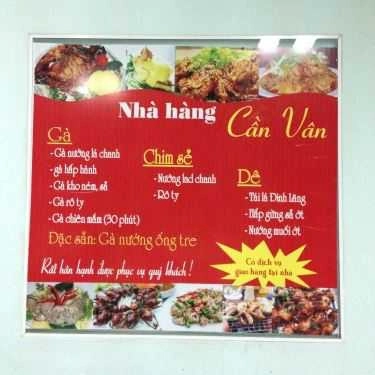 Thực đơn- Nhà Hàng Cần Vân