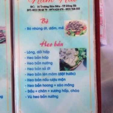 Thực đơn- Nhà Hàng Nam Hào
