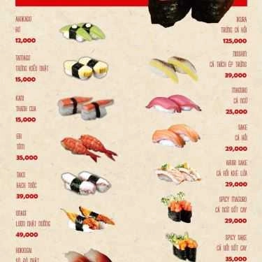 Thực đơn- Nhà Hàng Sachi Japanese Restaurant