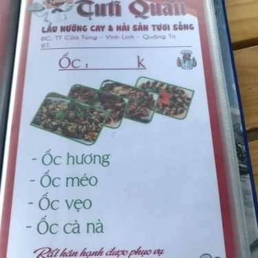 Thực đơn- Nhà Hàng Tu Ti Quán - Lẩu Nướng Cay & Hải Sản Tươi Sống