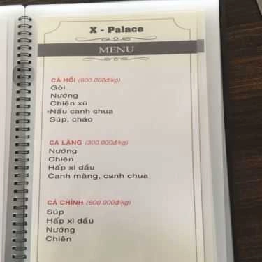 Thực đơn- Nhà Hàng X Palace - Lẩu & Nướng BBQ