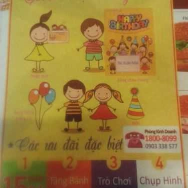 Thực đơn- Nhà Hàng Lotteria - CoopMart Tây Ninh