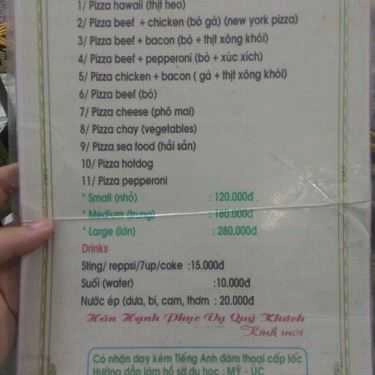 Thực đơn- Nhà Hàng Uncle Dave's Bistro - Nguyễn Thái Học
