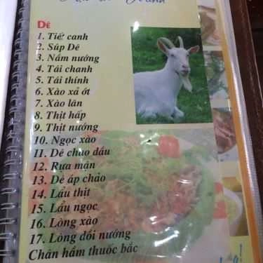 Thực đơn- Nhà Hàng Sơn Dê - Tổ Chức Hội Nghị, Sinh Nhật