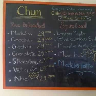 Thực đơn- Chum Coffee - Phủ Liễn