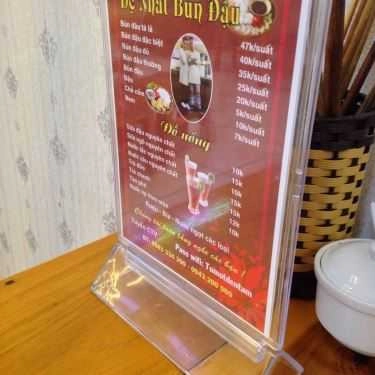 Thực đơn- Quán Ăn Đệ Nhất Bún Đậu