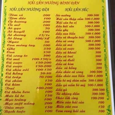 Thực đơn- Nhà Hàng Hoa Biển