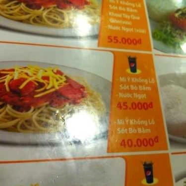 Thực đơn- Nhà Hàng Jollibee - Lương Ngọc Quyến
