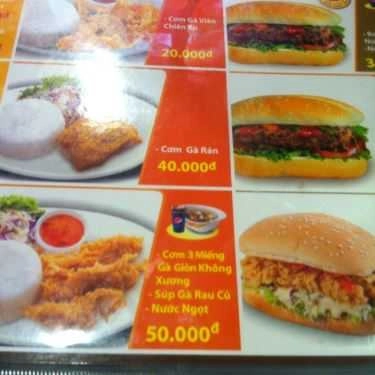 Thực đơn- Nhà Hàng Jollibee - Lương Ngọc Quyến