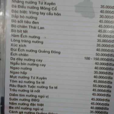 Thực đơn- Quán Ăn Quán Cay Đức Huệ 2 - Lẩu Các Loại
