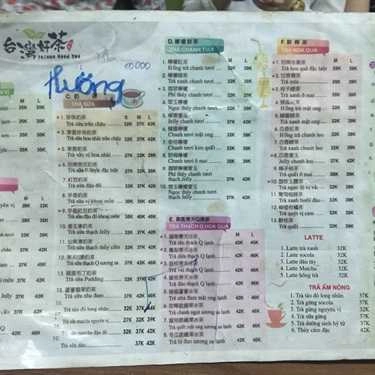 Thực đơn- Cafe Taiwan Good Tea - Lương Ngọc Quyến
