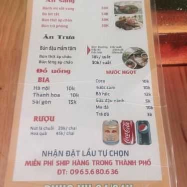 Thực đơn- Quán Ăn Bún Đậu Anh Em 36 - Hàng Than