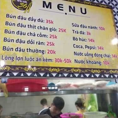 Thực đơn- Quán Ăn Bún Đậu Anh Em 36 - Lê Hoàn