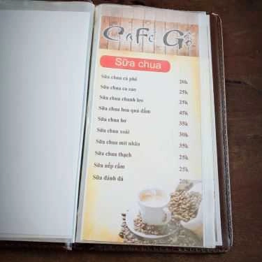 Thực đơn- Cafe Cà Fê Gỗ