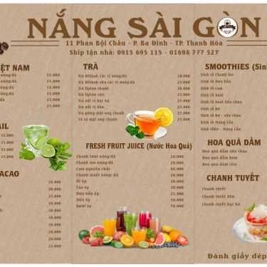 Thực đơn- Nắng Sài Gòn Coffee