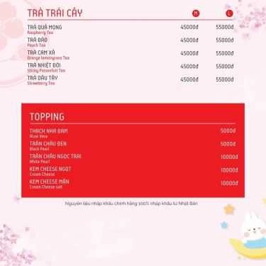 Thực đơn- Cafe Chagenky Tea - Vincom Plaza